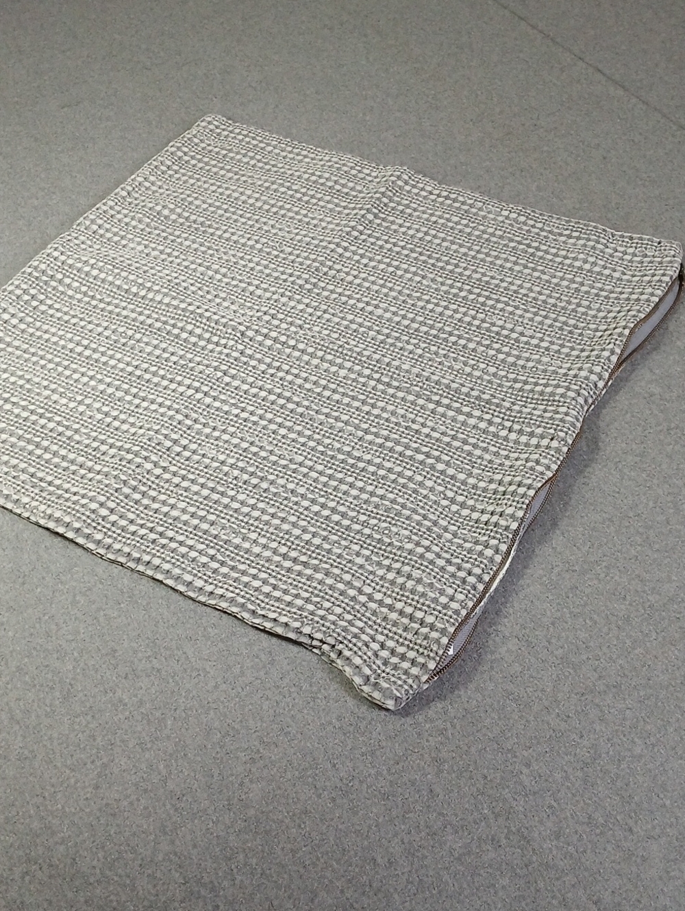 Pottery Barn cotton Textured Light Gray Accent Pillow Cover with Woven design